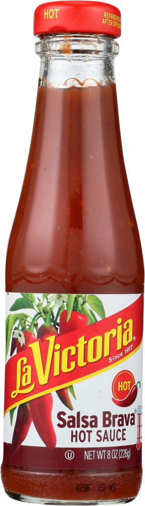 LA VICTORIA: Sauce Hot Salsa Brava, 8 oz - 0072101011452