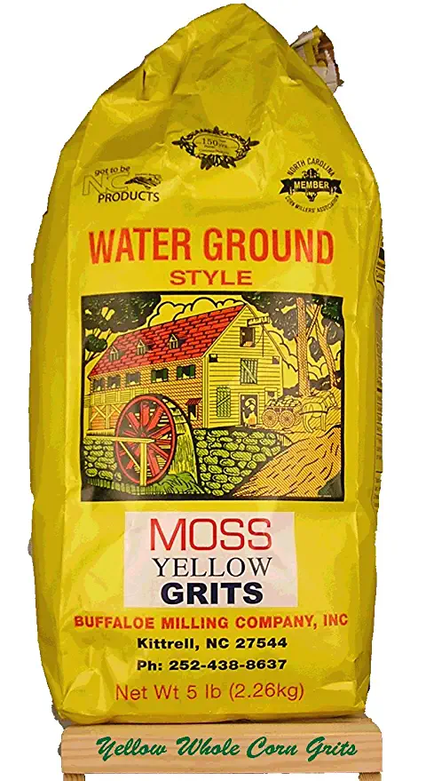  Moss Water Ground Yellow Corn Grits 5 Lbs - 072215000052
