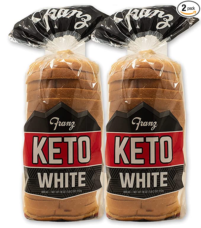  White Keto Bread - Zero NET Carbs - Keto Diet Approved - 2 Loaf Pack (2 x 18oz)  - 072220020014