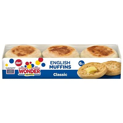  Wonder Bread Original English Muffins 6 ct - 2 Packs  - 072250015721