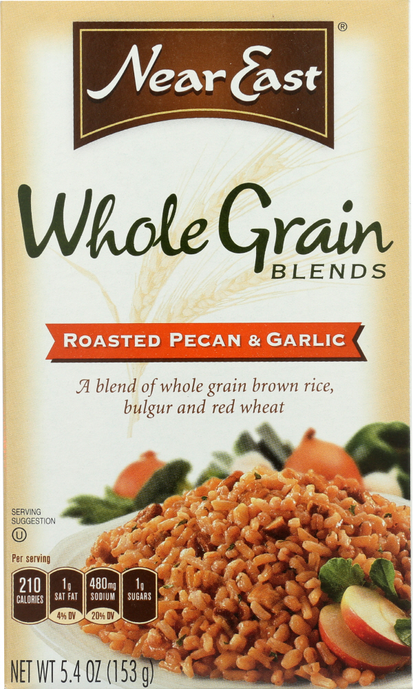 Near East Whole Grain Blends Roasted Pecan & Garlic Brown Rice 5.4 Ounce Paper Box - 00072251530544