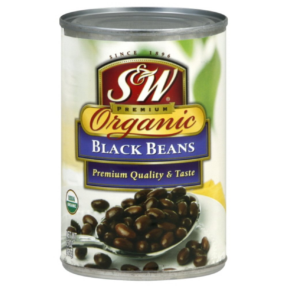 S & W: Organic Black Beans, 15 oz - 0072273487253