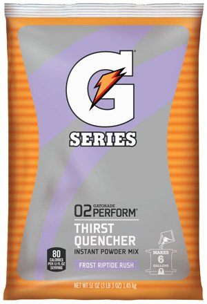 Gatorade Perform 02 Instant Powder Drink Mix 50.9 oz makes 6 Gallons (Riptide Rush) - 072300200084