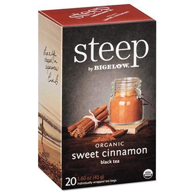  steep Organic Sweet Cinnamon Black Tea 20 Count Box (1 Box), Certified Organic, Gluten-Free, Kosher Tea in Foil-Wrapped Bags  - 072310177123