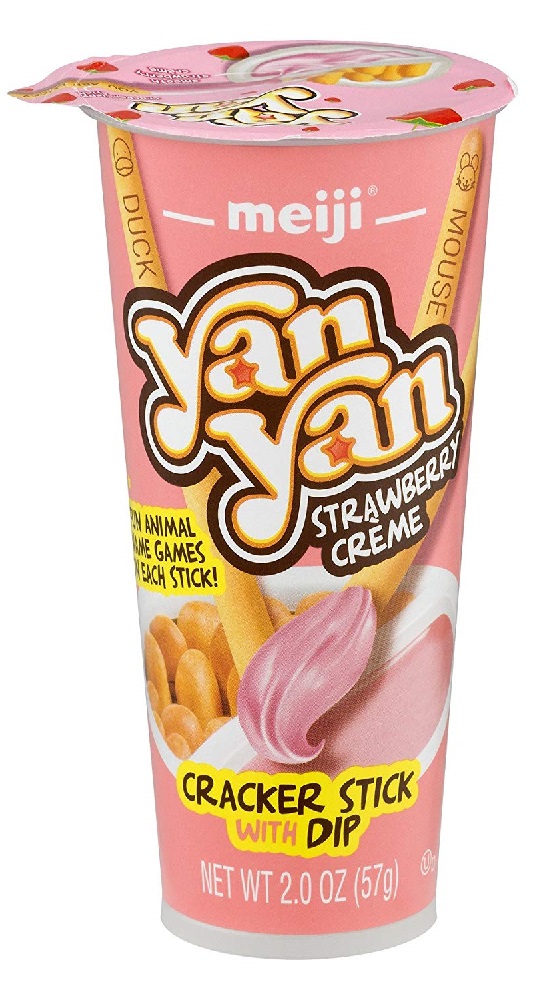 MEIJI: Cracker Stick with Dip Yan Yan Strawberry, 2 oz - 0072320710037