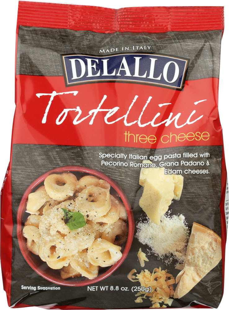 DELALLO: Three-Cheese Tortellini Pasta 8.8 oz. - 0072368053608