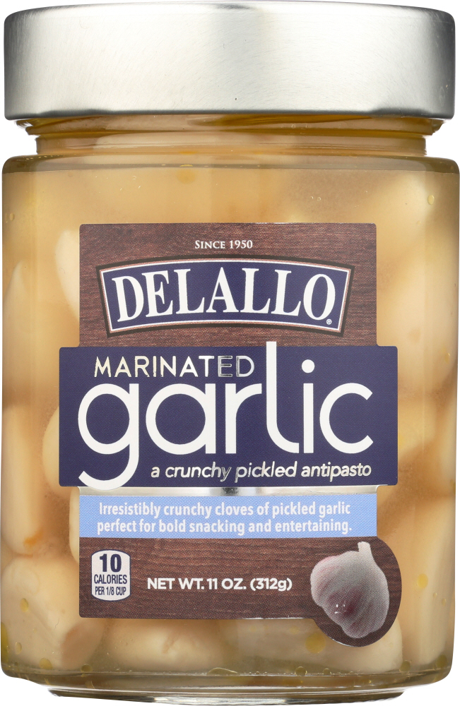 DELALLO: Marinated Garlic in Extra Virgin Olive Oil, 11 oz - 0072368090375