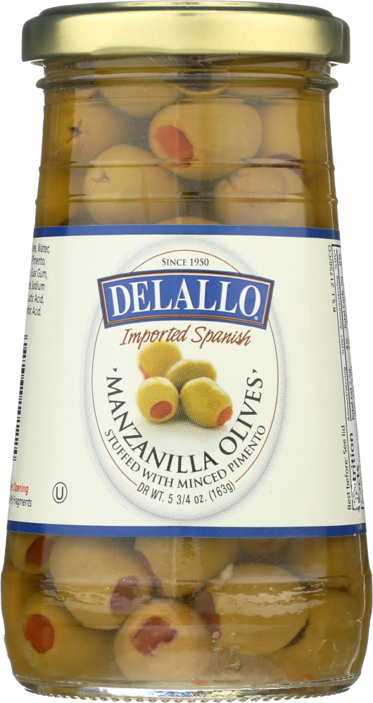 DELALLO: Stuffed Manzanilla Olives, 5.75oz - 0072368101224