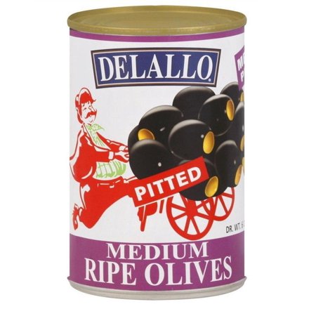 DELALLO: Olive Black Pitted Medium, 6 oz - 0072368104423