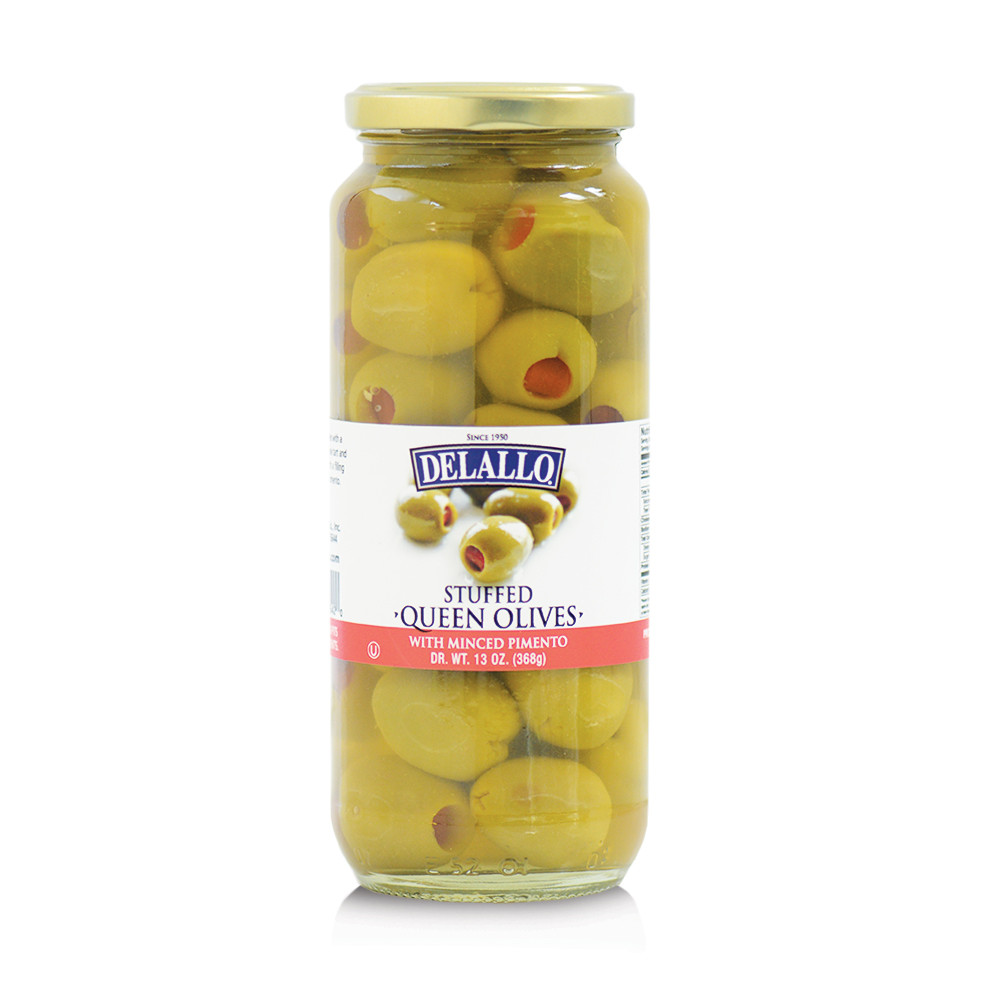 DELALLO: Stuffed Queen Olives, 13 oz - 0072368105420