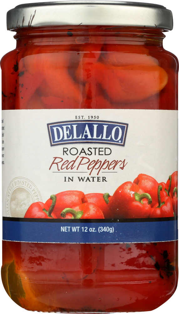 DELALLO: Roasted Red Peppers, 12 oz - 0072368107479