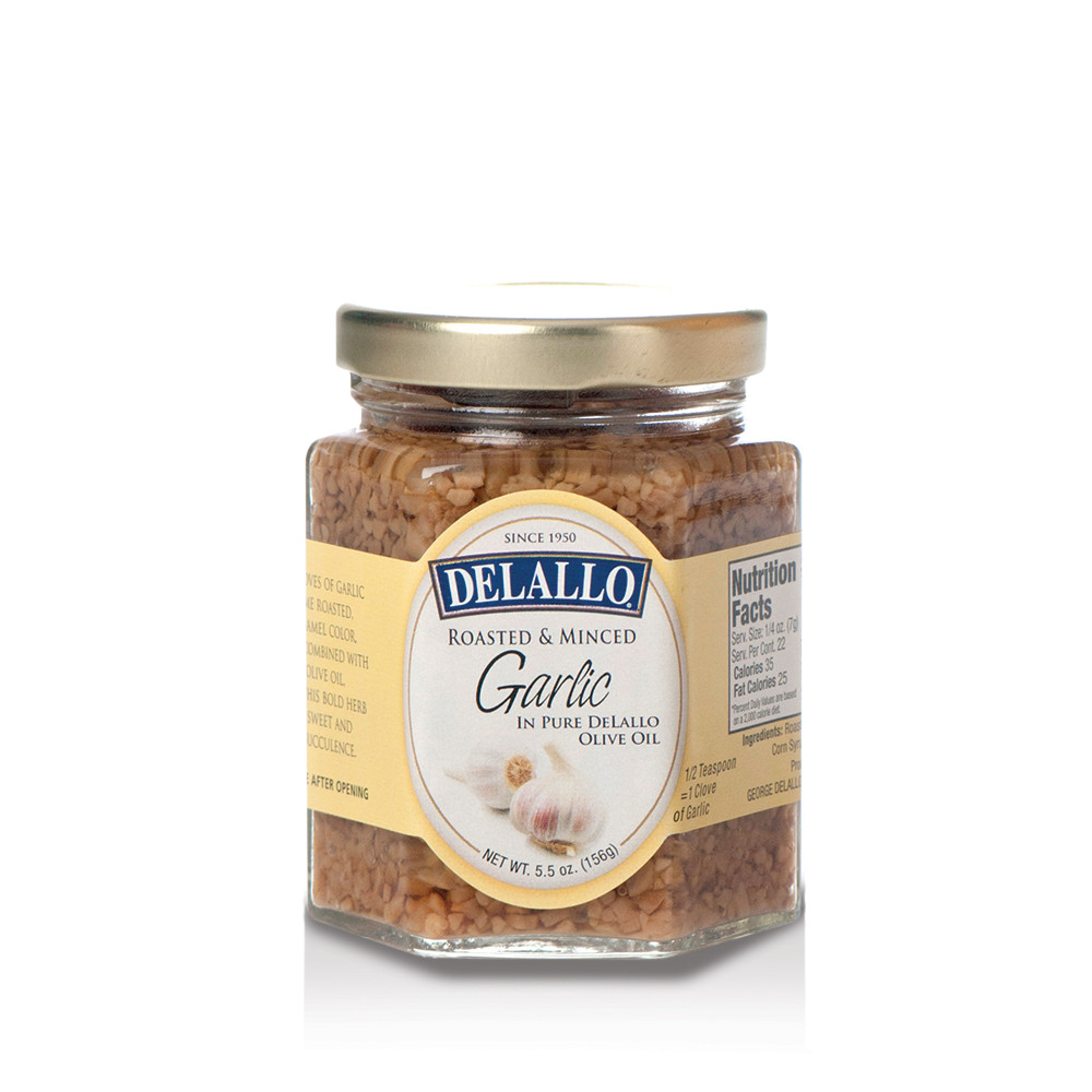 DELALLO: Minced Roasted Garlic in Oil, 5.5 oz - 0072368111704