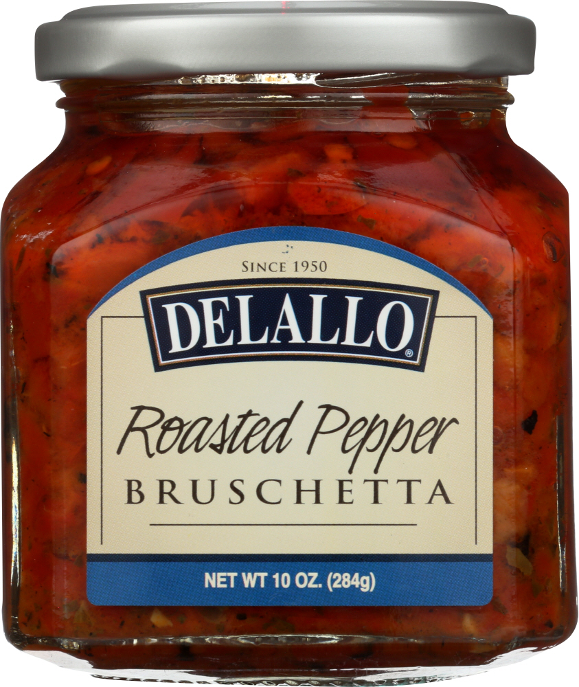 DELALLO: Roasted Pepper Bruschetta, 10 oz - 0072368136035