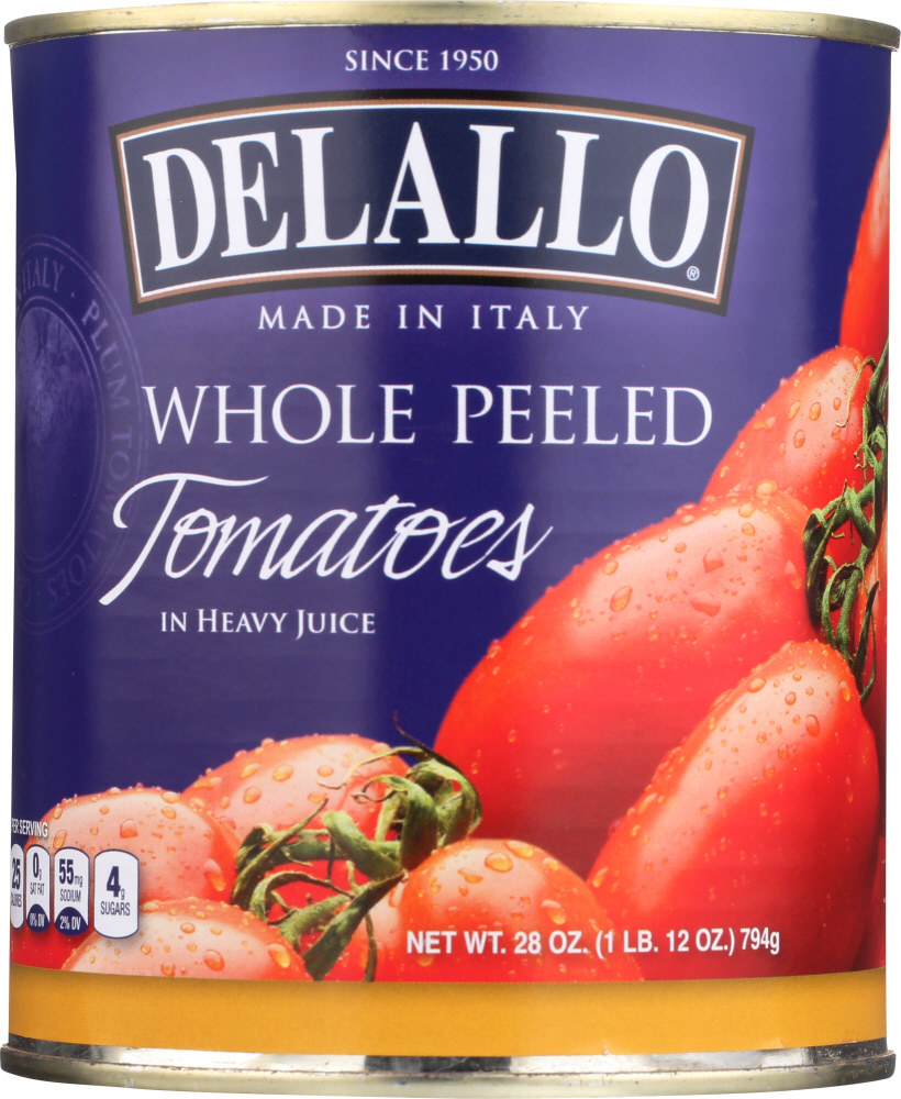 DELALLO: Tomato Peeled, 28 oz - 0072368423050