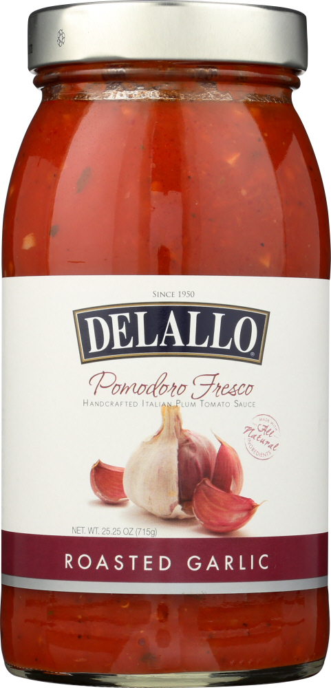 DELALLO: Sauce Garlic Roasted Pomodoro Fresco, 25.25 oz - 0072368424354