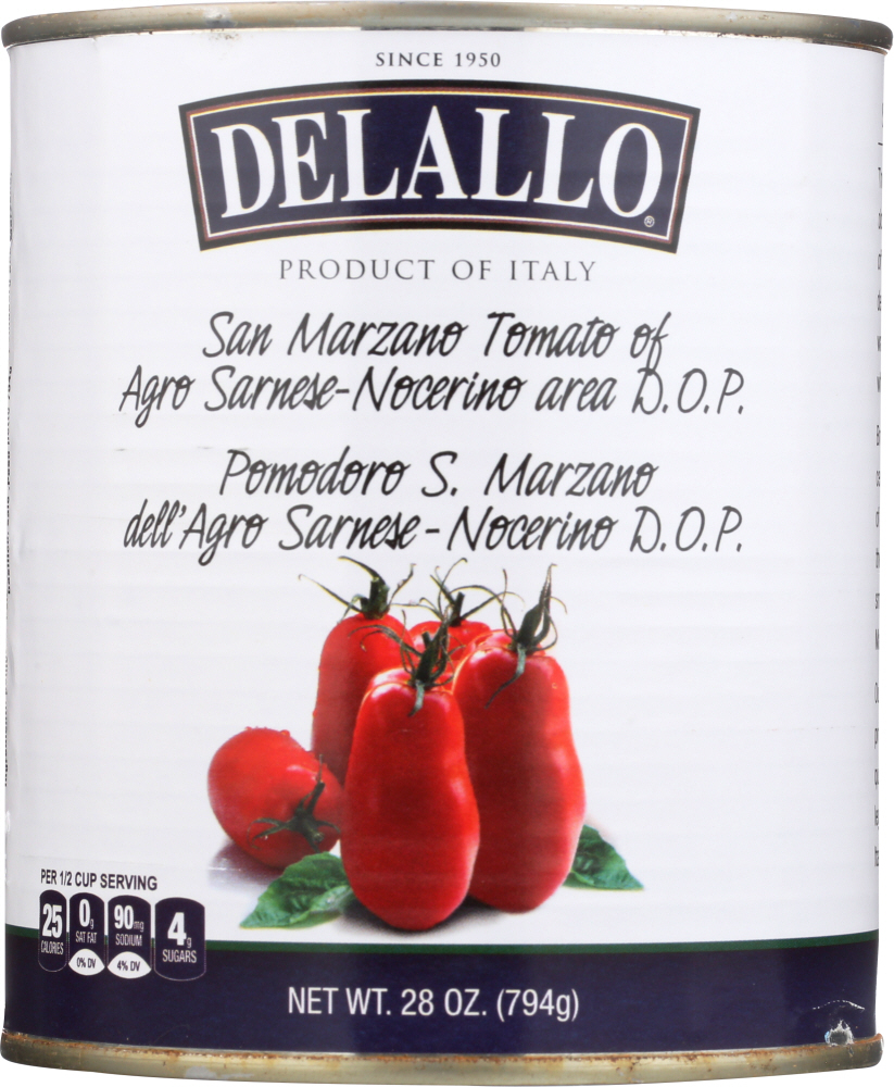 DELALLO: Tomato Imported Marzano, 28 oz - 0072368425184