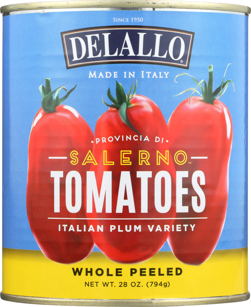 Whole Peeled Salerno Tomatoes, Italian Plum Variety - 072368426259