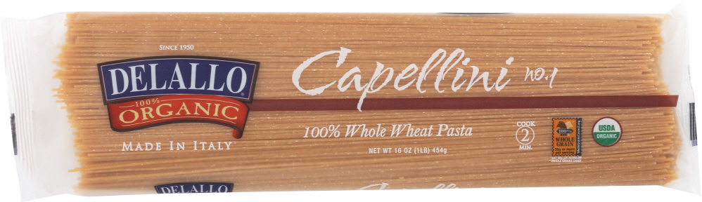 Organic Whole Durum Wheat Flour Macaroni Product, Capellini [Angel Hair] - 072368508511