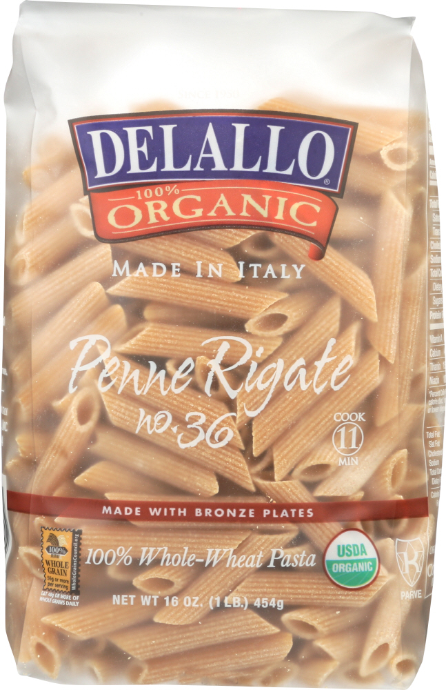 Organic Whole Wheat Penne Rigate Pasta - 072368508559