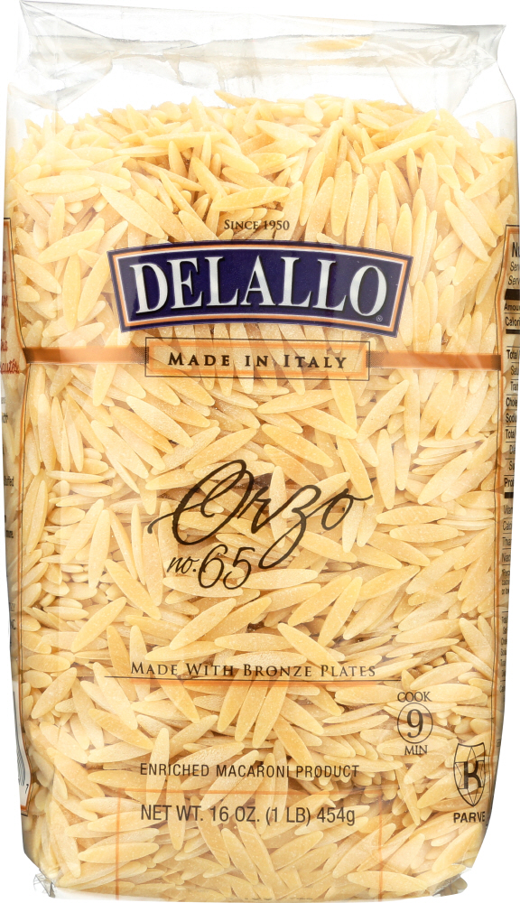 DELALLO: Orzo No. 65 Pasta, 16 oz - 0072368510187