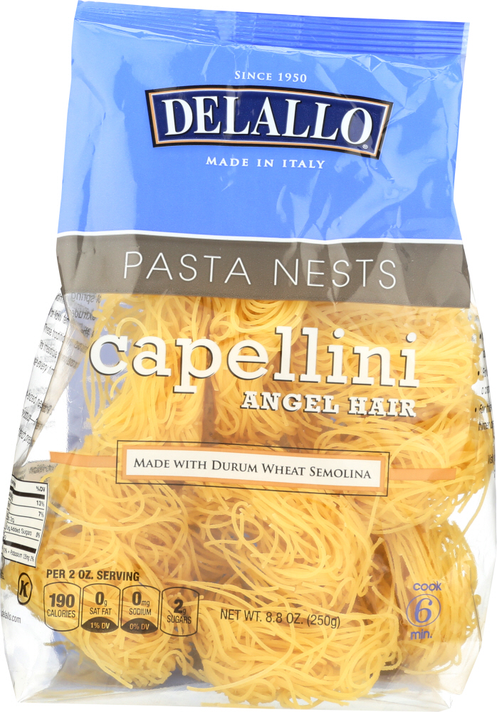 Durum Wheat Semolina Pasta Nests, Capellini Angel Hair - 072368510767