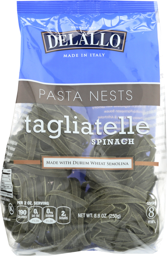 Durum Wheat Semolina Spinach Pasta Nests, Tagliatelle - 072368510781