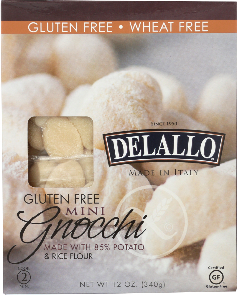 DELALLO: Gluten Free Potato And Rice Gnocchi, 12 oz - 0072368551715