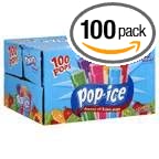 Pop Ice Freezer Pops, Fat Free Ice Pops, Assorted Flavors (100 - 1 oz pops) (71100) - assorted