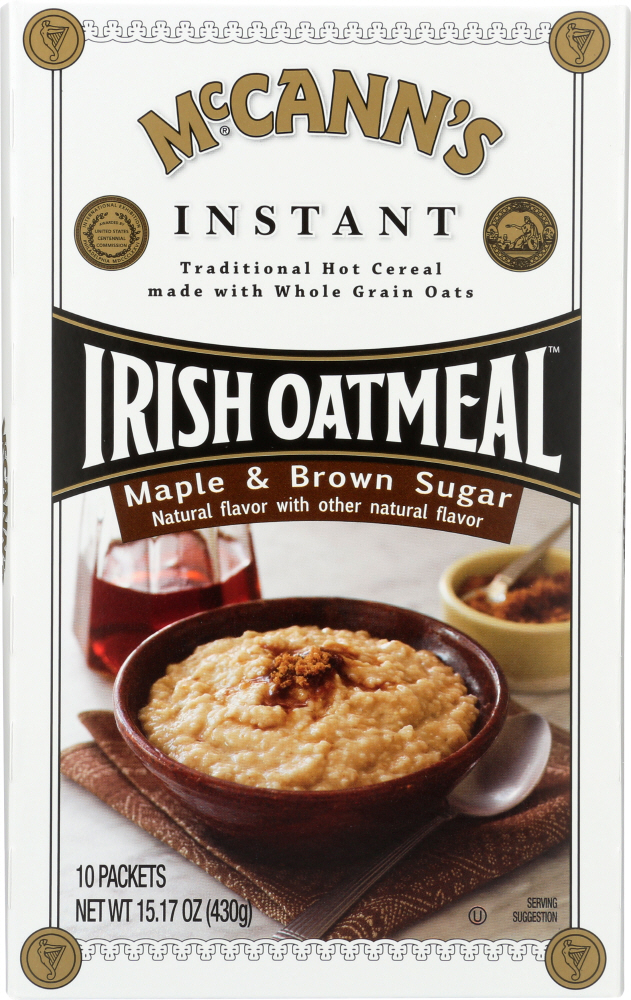 MCCANN’S: Instant Maple and Brown Sugar Irish Oatmeal, 15.1 oz - 0072463000248