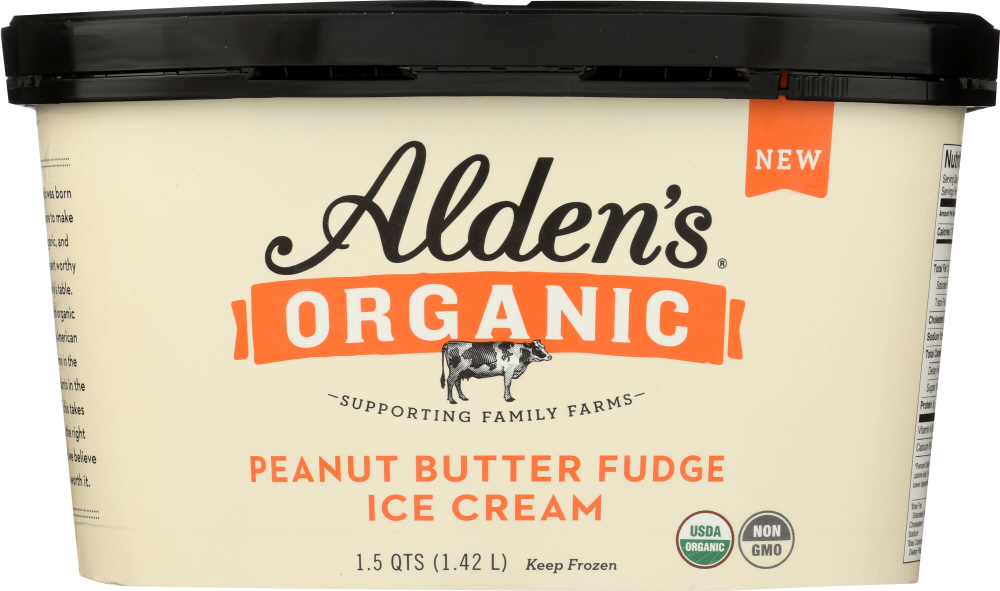 ALDENS ORGANIC: Ice Cream Peanut Butter Fudge, 48 oz - 0072609047915