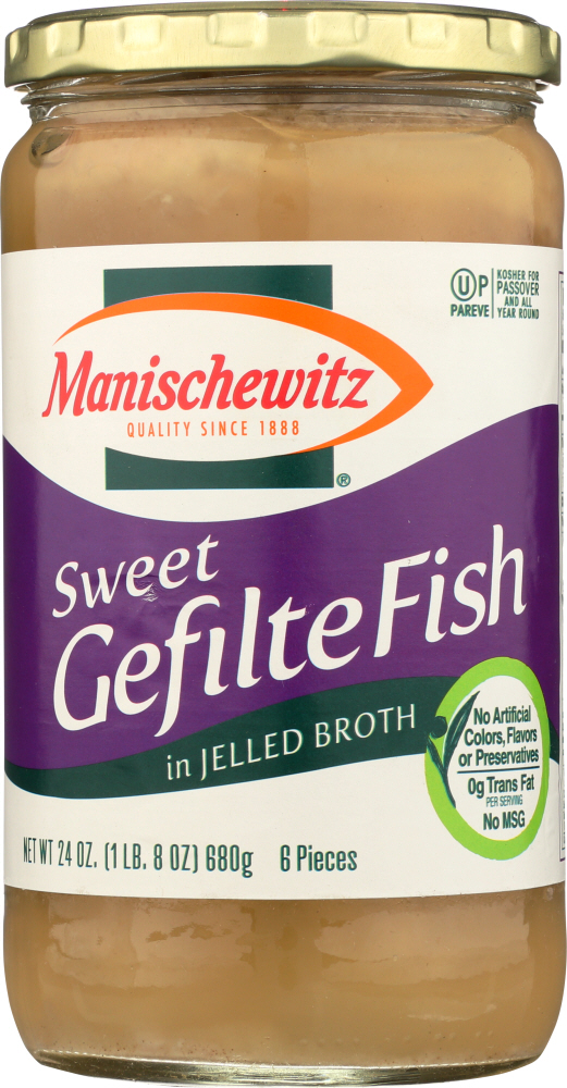 MANISCHEWITZ: Fish Gefilte Sweet Jelled Broth, 24 oz - 0072700100816