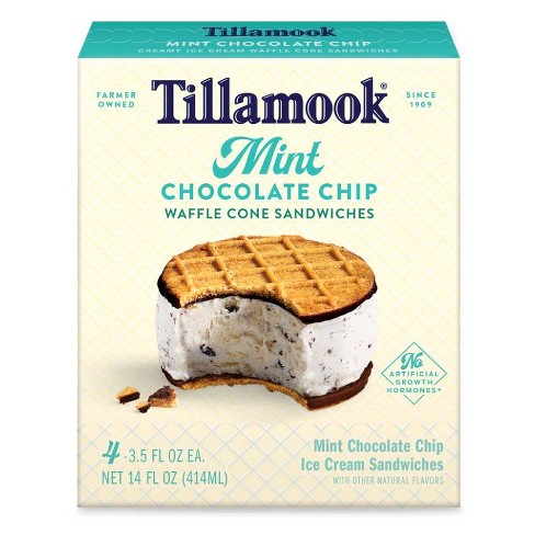 TILLAMOOK: Mint Chocolate Sandwich Ice Cream, 14 oz - 0072830021203