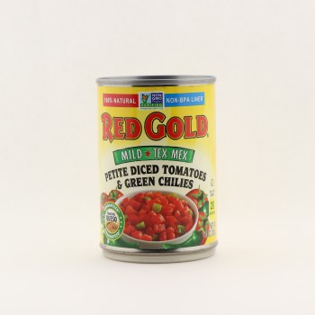 Petite Diced Tomatoes & Green Chilies, Mild - 0072940112266