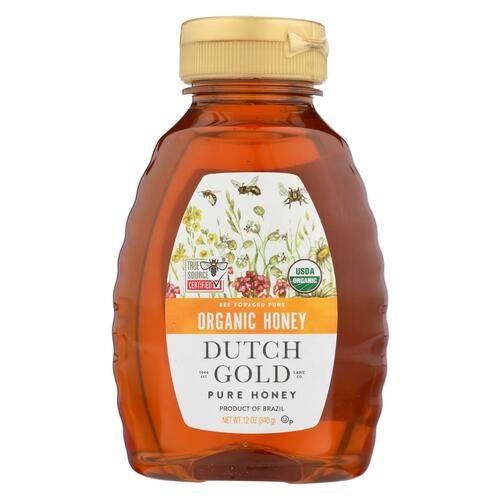 DUTCH GOLD: 100% Organic Pure Honey from Wildflowers, 12 oz - 0073138305095