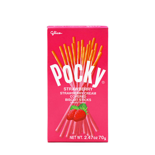 Glico, Pocky, Strawberry Cream Covered Biscuit Sticks, Strawberry - 073141152518