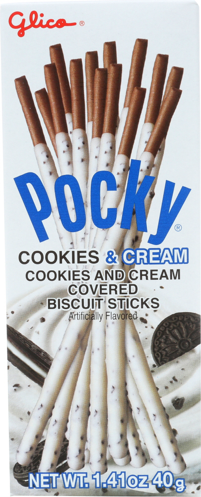 GLICO: Pocky Cookies & Cream Biscuit Sticks, 1.41 oz - 0073141153157