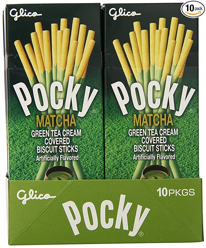  Pocky Matcha Green Tea Cream Covered Biscuit Sticks, 1.41 Ounce (Pack of 10)  - 073141153300