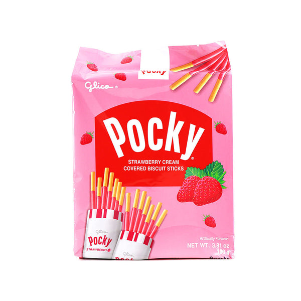 Pocky, biscuit sticks, strawberry cream - 0073141153430