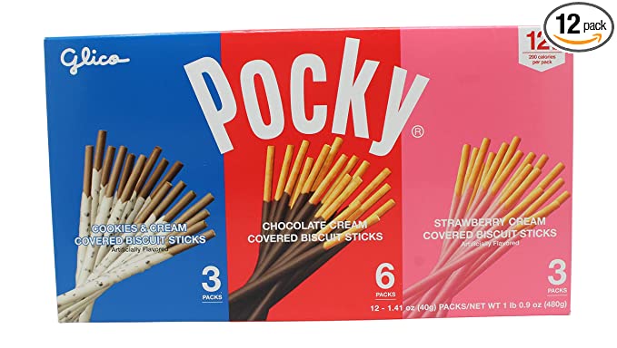  Pocky Chocolate Biscuit Sticks 3 Variety Pack (12 Count, 1.06 LBS)  - 073141153980