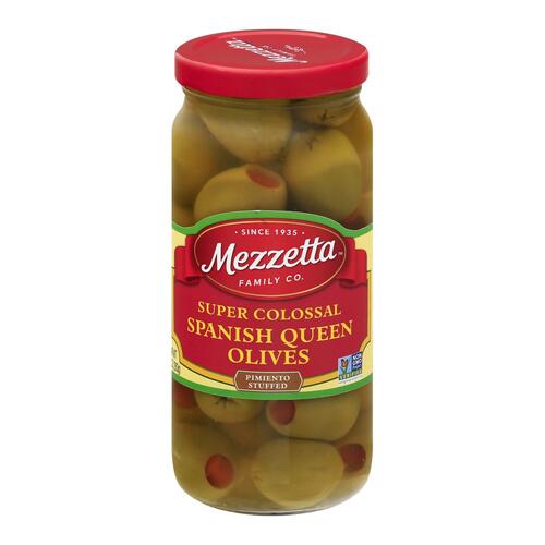 MEZZETTA: Super Colossal Pimiento Stuffed Spanish Queen Olives, 10 oz - 0073214001088