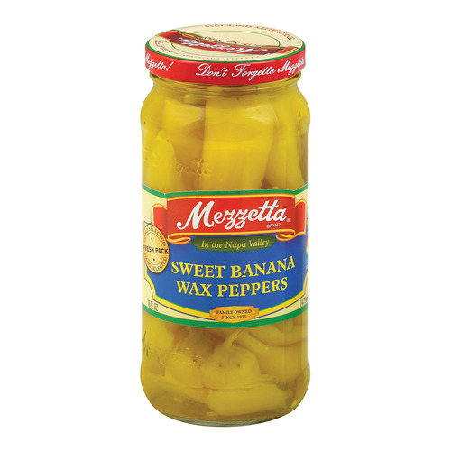 Marzetta Sweet Banana Wax Peppers - Banana Peppers - Case Of 6 - 16 Oz. - 073214001163