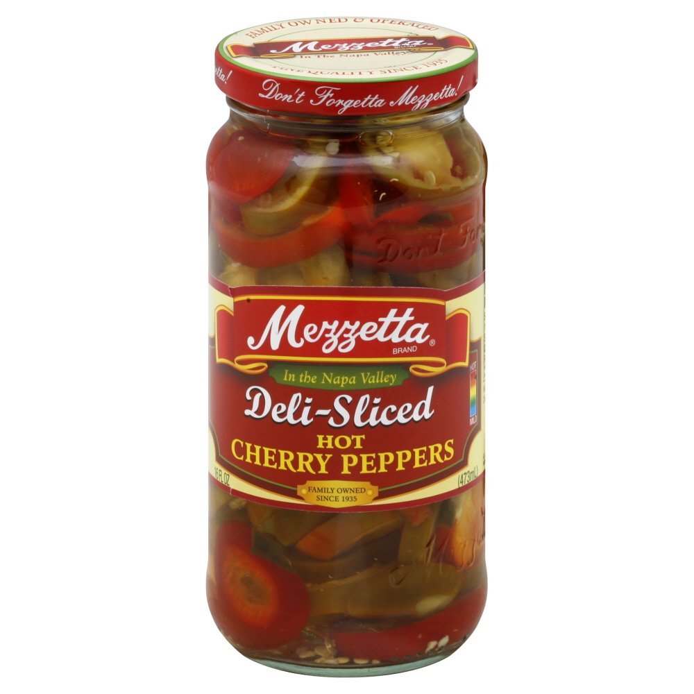MEZZETTA: Deli-Sliced Hot Cherry Peppers, 16 oz - 0073214001422