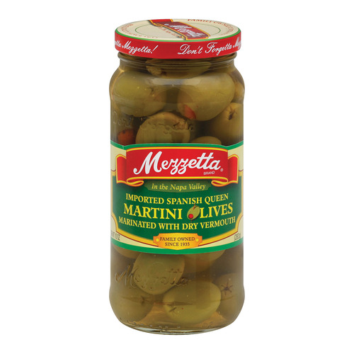 MEZZETTA: Spanish Queen Martini Olives Marinated with Dry Vermouth, 10 oz - 0073214006144