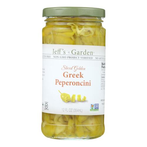 JEFF’S NATURALS: Sliced Golden Greek Peperoncini, 12 oz - 0073214007424