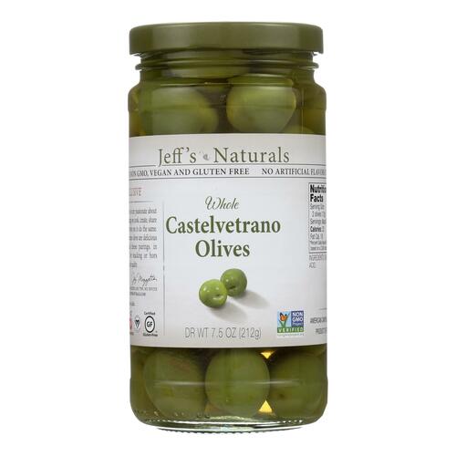 JEFF’S NATURALS: Whole Castelvetrano Olives, 7.5 oz - 0073214007455