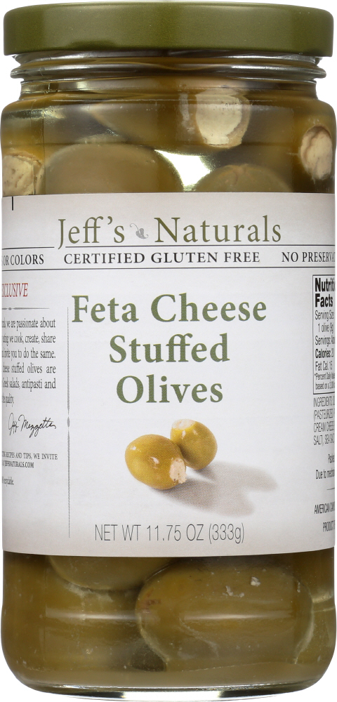 JEFFS GARDEN: Feta Cheese Stuffed Olive, 11.75 oz - 0073214007516