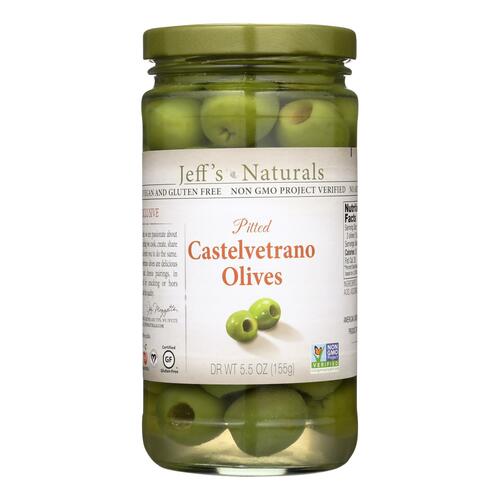 JEFFS NATURALS: Pitted Castelvetrano Olives, 5.5 oz - 0073214008001