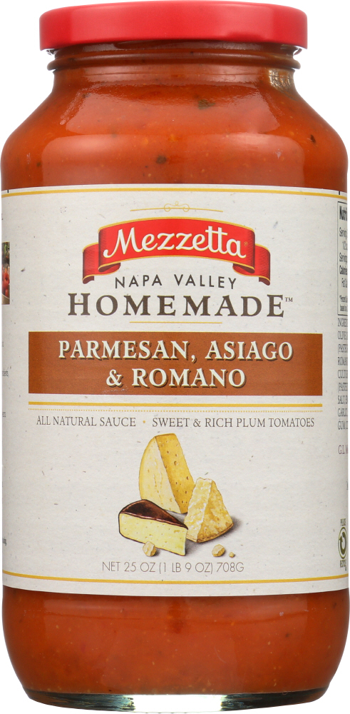 MEZZETTA: Napa Valley Homemade Parmesan, Asiago & Romano Sauce, 25 oz - 0073214009503