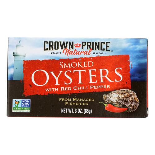 CROWN PRINCE: Smoked Oysters with Red Chili Pepper, 3 oz - 0073230008665