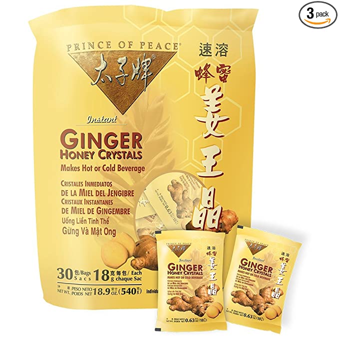 Prince of Peace® Instant Ginger Honey Crystals (Pack of 3 x 30ct) - 073360731136
